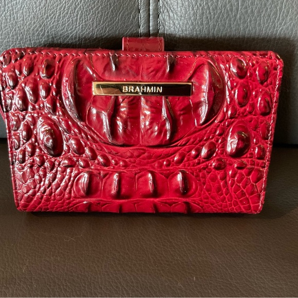 Brahmin Handbags - Brahmin Crimson Croc Embossed Clutch